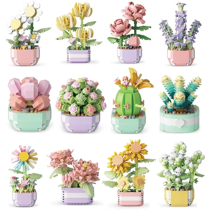Bonsai Garden Pot - 꽃 다육 식물 빌딩 블록 영원한