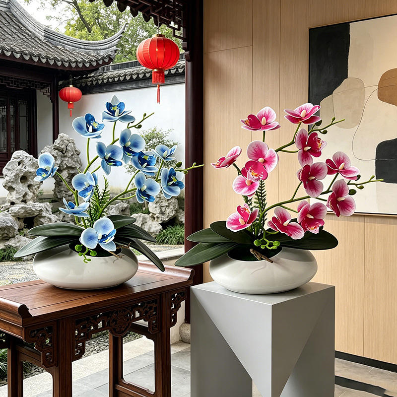 Bonsai Garden Decor - 나비 난초 12 꽃 분재 작은