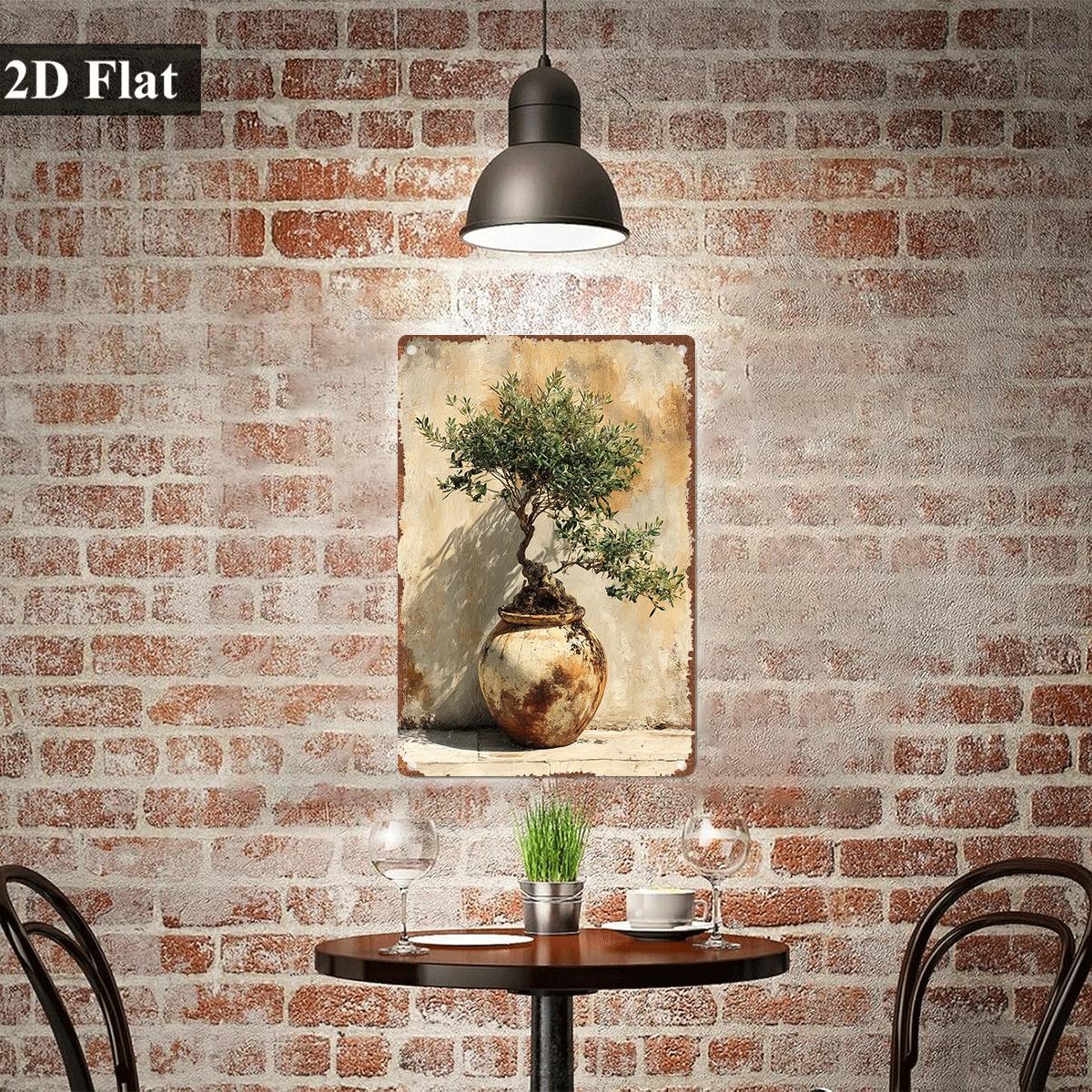 빈티지 금속 틴 사인 화분에 심은 올리브 분재 나무 유 - Bonsai Garden Art 리뷰 및 가격