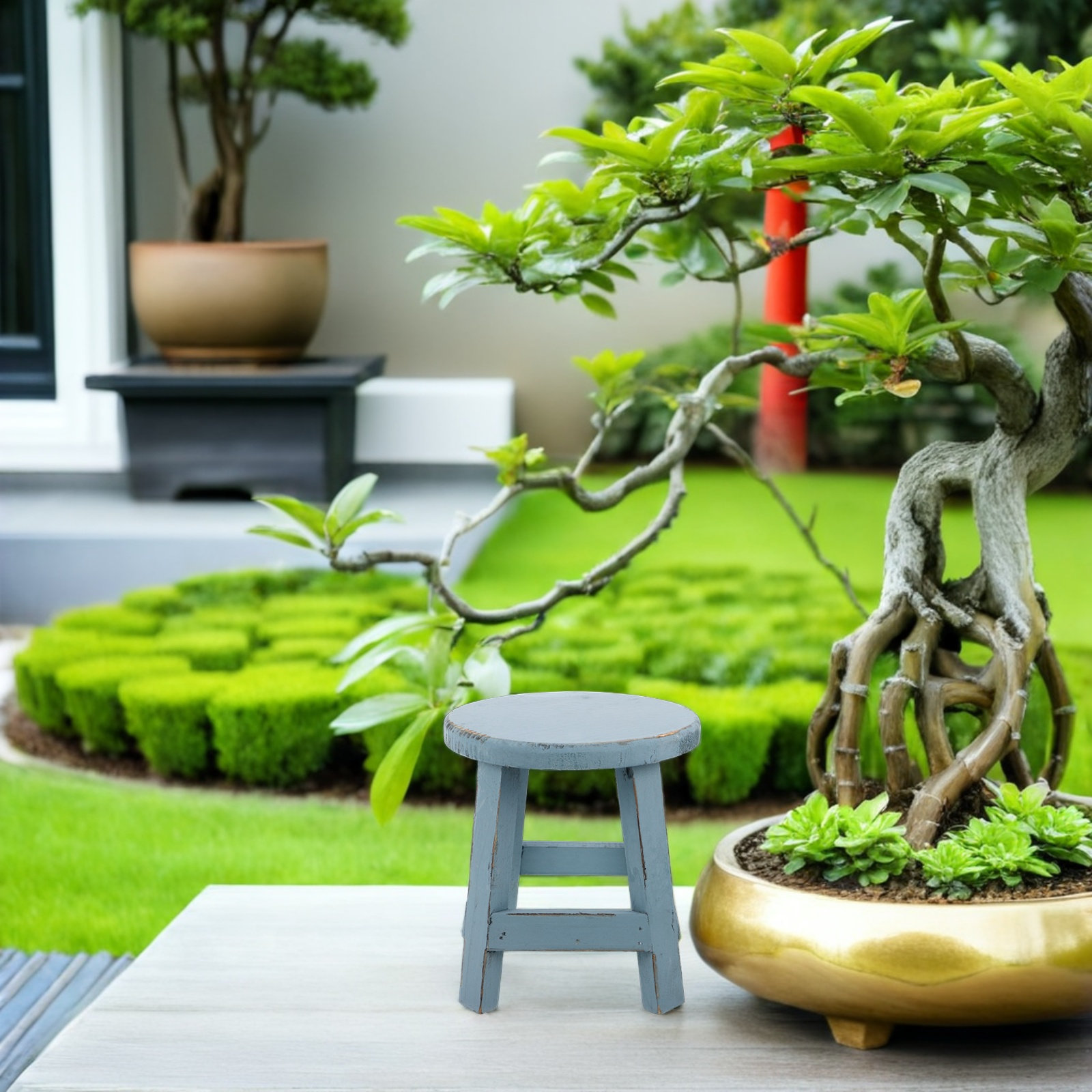 화분 받침대 겸용 스툴, 18cm, 원목 소재, 둥근  - Bonsai Garden Pot 리뷰 및 가격