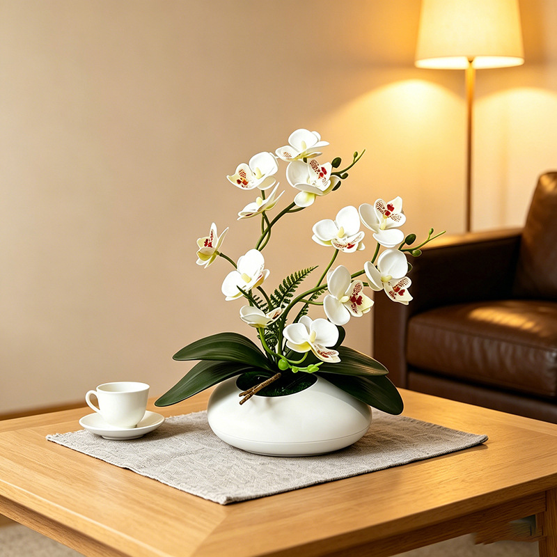 나비 난초 12 꽃 분재 작은 장식품 거실 장식 필름  - Bonsai Garden Decor 리뷰 및 가격