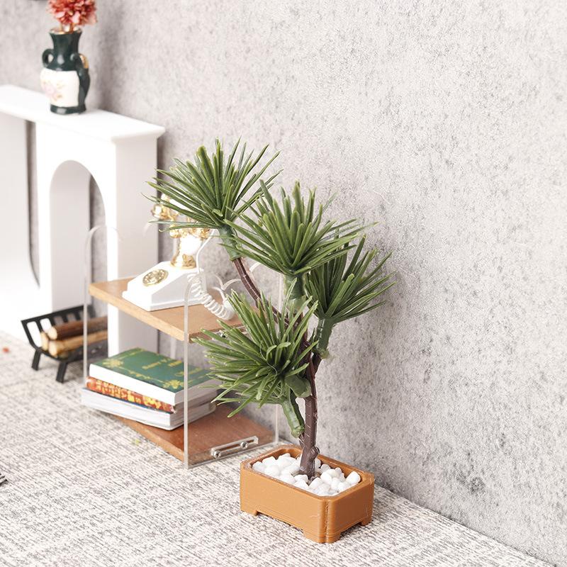 1Pcs 1/12 인형 집 시뮬레이션 소나무 녹색 식물 - Bonsai Garden Decor 리뷰 및 가격